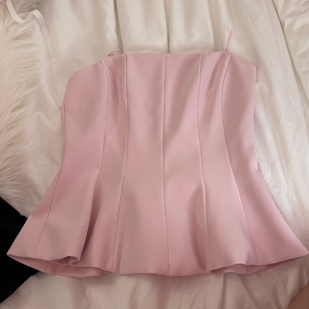 Zara Soft Pink Strapless Top